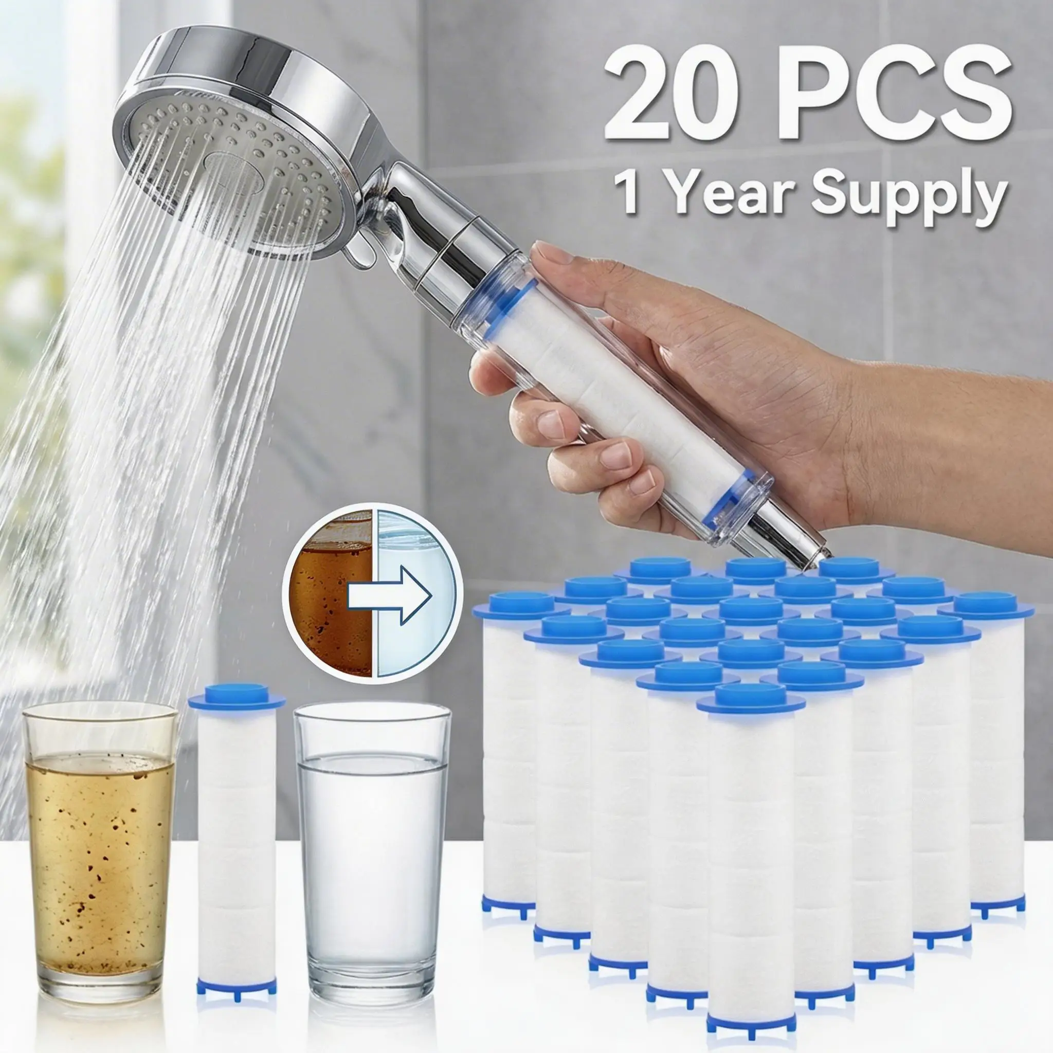 20Pcs Shower Head Filter PP Co - đánh giá và giá Shower Valve Cartridge